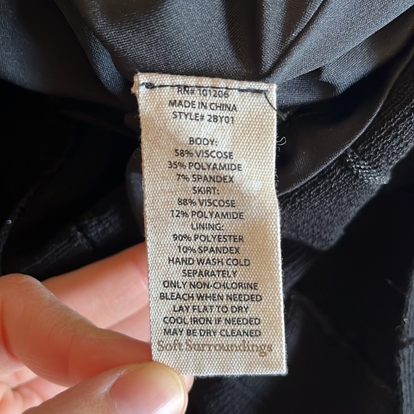 Soft Surroundings Womens Palamero Maxi Dress Black Pleated Knit Skirt XS EUC - Picture 10 of 10